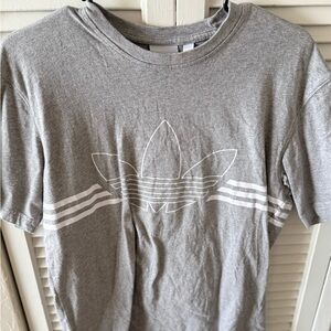 Adidas Heather Gray Tee with Iconic Logo